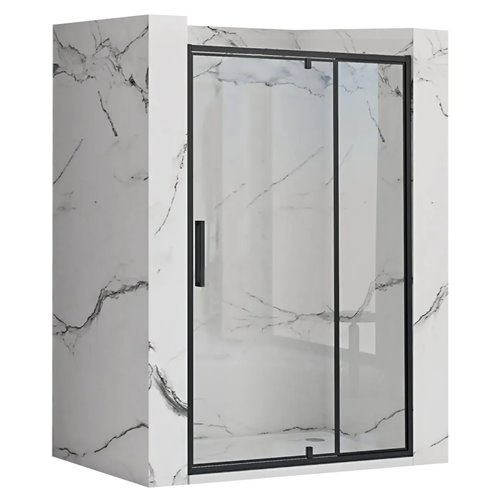 Drzwi prysznicowe z czarnym profilem 120 cm Rapid Swing Rea