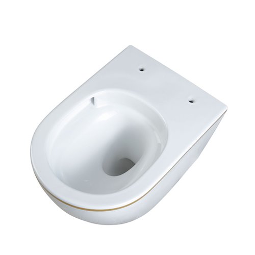 Biała miska wc wisząca złoty rant Rimless Mizu Tornado MIZU-WH-GL-TR-03 Hydrosan