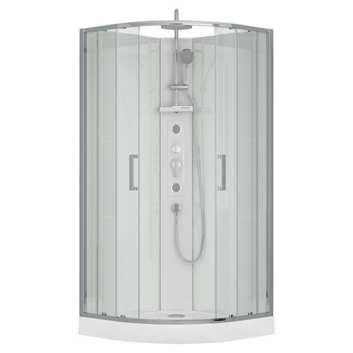 Kabina prysznicowa zabudowana z hydromasażem biała 90x90 Wega WH Kerra