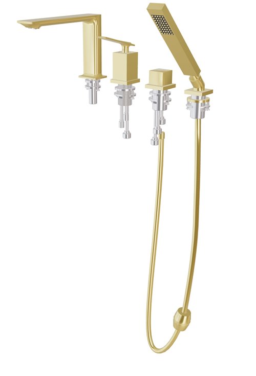 Bateria wannowa 4-otworowa złota Aspira Besco BW-A4-ZL