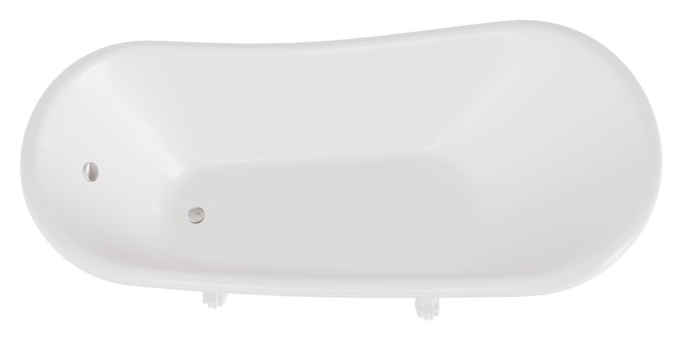 Czarno-biała wanna wolnostojąca 160 nogi białe Otylia B&W Besco WKO-160-BWW