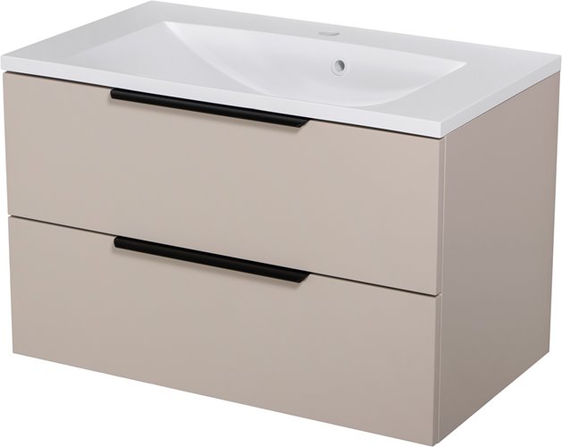 Szafka łazienkowa wisząca z umywalką 80 cm 46/2 Sydney Smooth kolor Macadamia