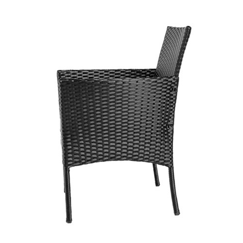 Zestaw mebli ogrodowych z technorattanu stół, sofa, krzesła dla 4 osób Rita czarny