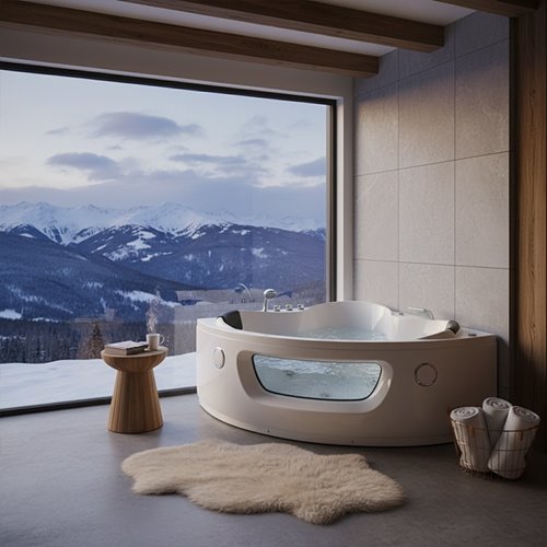 Wanna z hydromasażem narożna 140x140 Flores 601