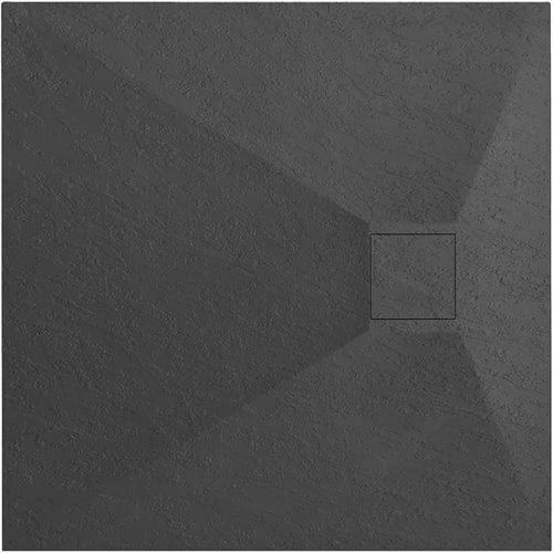 Brodzik kwadratowy czarny struktura kamienia smc 90x90 Magnum Black Rea