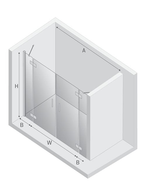 Drzwi prysznicowe uchylne 230 cm New Renoma D-0101A/D-0102A