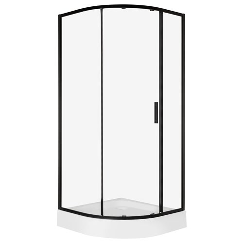 Kabina prysznicowa jednoskrzydłowa półokrągła z brodzikiem 80x80 RPS Solid BL Kerra