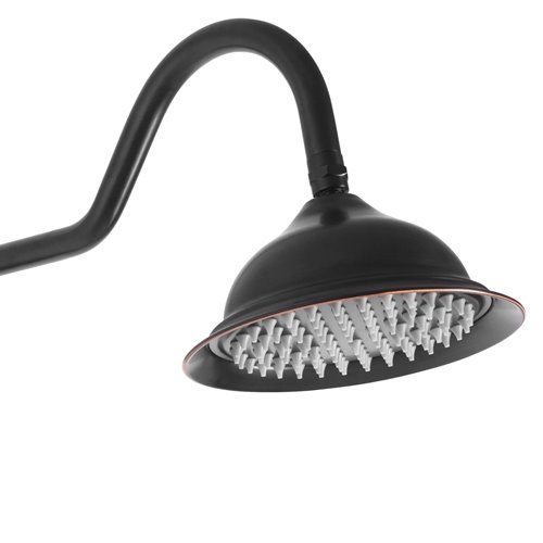 Czarny zestaw prysznicowy z wylewką retro Bergamo Rea