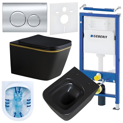 Zestaw podtynkowy stelaż GEBERIT DUOFIX + miska RAIN-MTB-GL-RIM-03 + przycisk DELTA 20 chrom