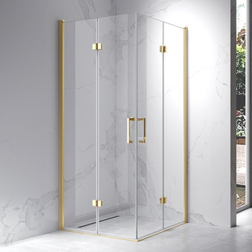 Kabina prysznicowa drzwi składane złota kwadratowa 70x70 KZ08AG