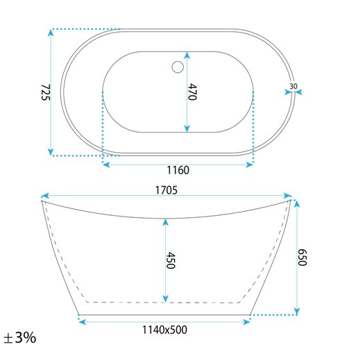 Wanna wolnostojąca 170 cm Ferrano Rea zdjęcie 8