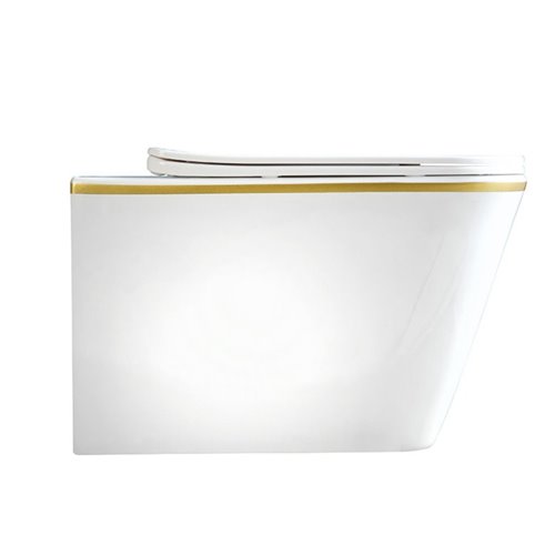 Zestaw podtynkowy kompletny stelaż + miska RAIN-WH-GL-RIM-03 + przycisk ST+H GOLD