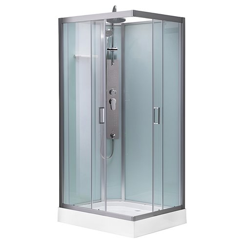 Kabina prysznicowa zabudowana prostokątna profil szczotkowany 100x80 Alma Prawa
