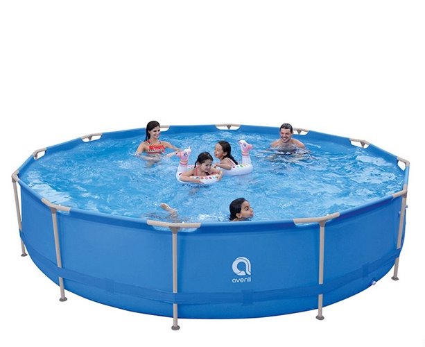 Duży basen ogrodowy stelażowy prostokątny Avenli Palm średnica 450 cm