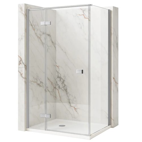 Kwadratowa kabina prysznicowa narożna lewa 80x80 Atlas Rea chrom