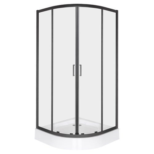 Kabina prysznicowa z niskim brodzikiem czarny profil 80x80 Aruba Kerra