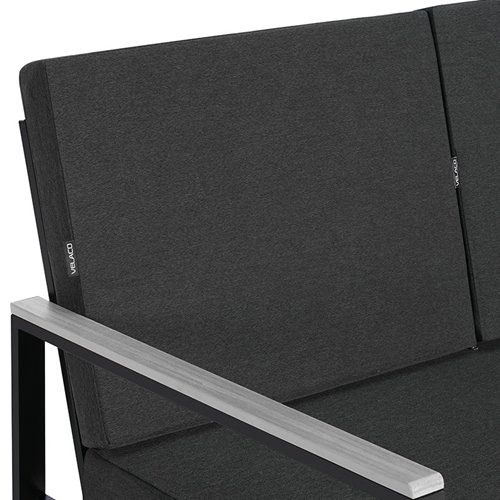 Zestaw mebli ogrodowych metalowych stół, sofa oraz fotele Carter kolor czarny