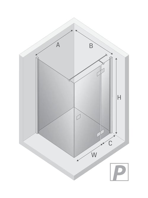 Kabina prysznicowa prostokątna 100x90 prawa EXK-1243/EXK-0006 Reflexa New Trendy