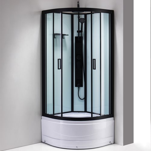 Kabina prysznicowa półokrągła zabudowana na wysokim brodziku 80x80 Nina