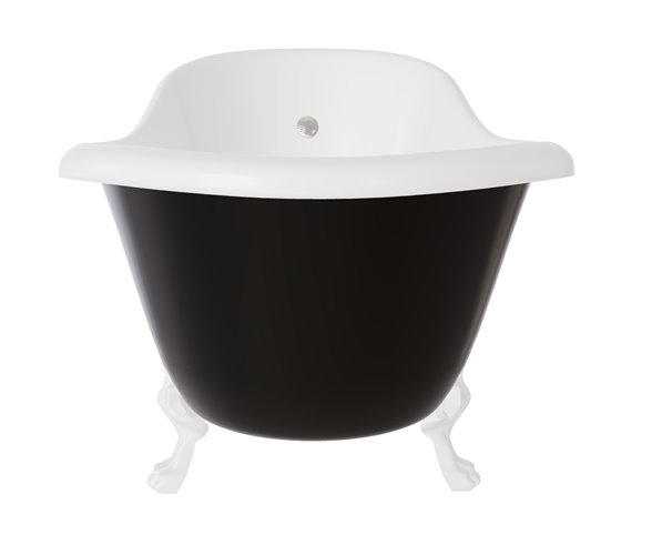 Czarno-biała wanna wolnostojąca 160 nogi białe Otylia B&W Besco WKO-160-BWW