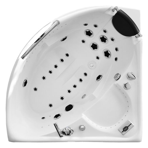 Wanna z hydromasażem narożna lewa 135x135 cm MUS-1085