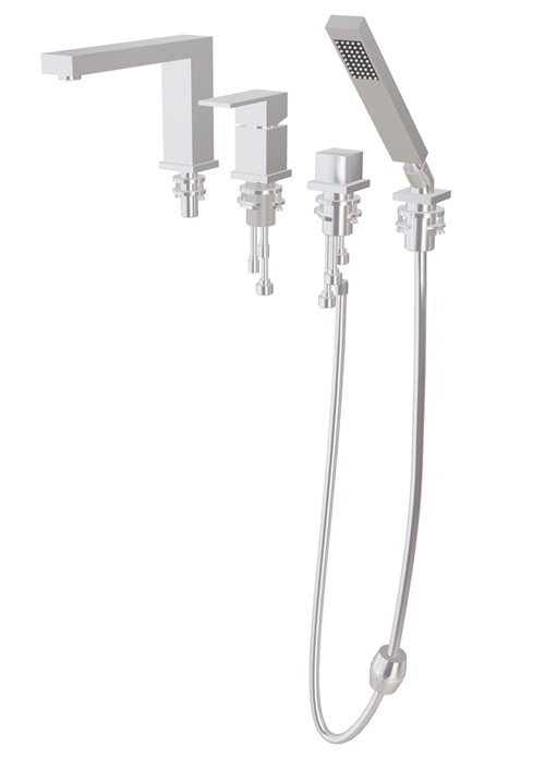 Bateria wannowa 4-otworowa chrom Modern/ Varium Besco BW-MV4-CH