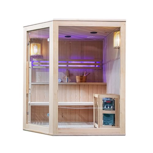 Sauna fińska 6-osobowa narożna 180x180 cm piec Harvia 8KW Bodo7