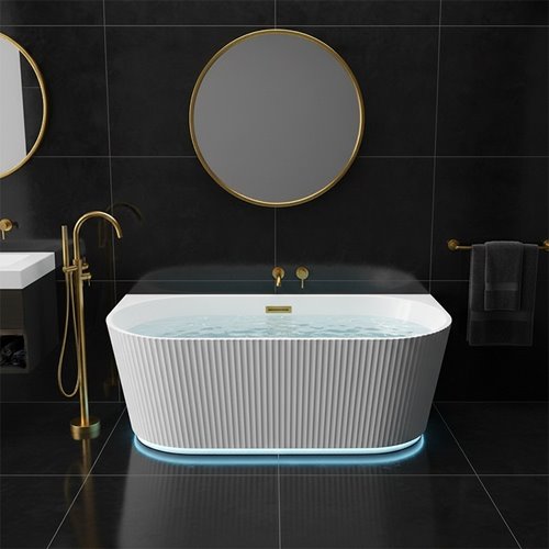 Wanna wolnostojąca przyścienna korek złoty szczotkowany 170 cm Carlo Led Hydrosan