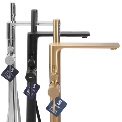 Chromowana bateria wannowa wolnostojąca Flores Rea