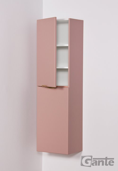 Słupek łazienkowy wiszący pudrowy róż złoty uchwyt 143,5x40 cm Magnolia Gante