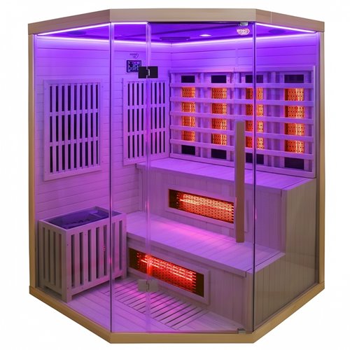 Sauna Combo na podczerwień + fińska 5-osobowa 150x150 cm Moss1 6KW