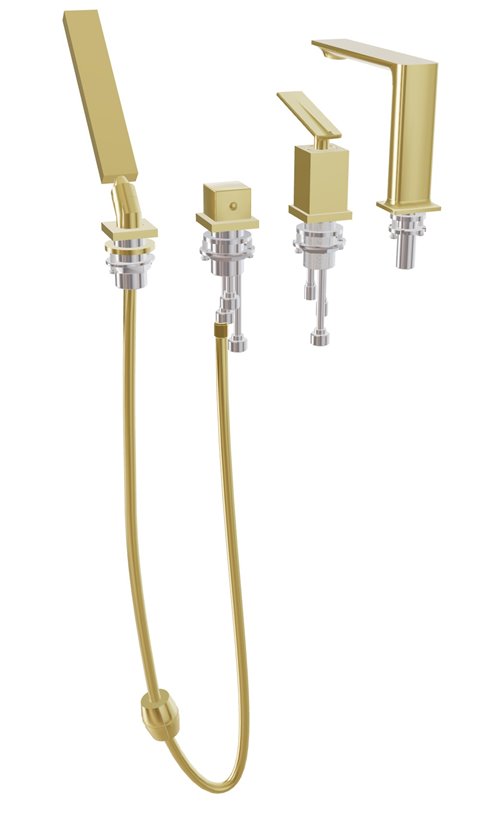 Bateria wannowa 4-otworowa złota Aspira Besco BW-A4-ZL