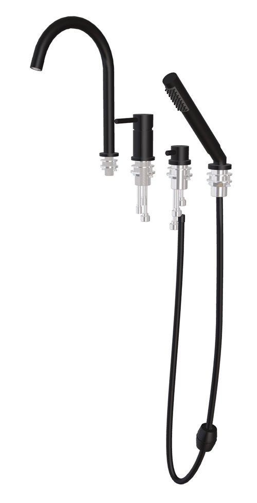 Bateria wannowa 4-otworowa czarna Illusion Besco BW-I4-CZ