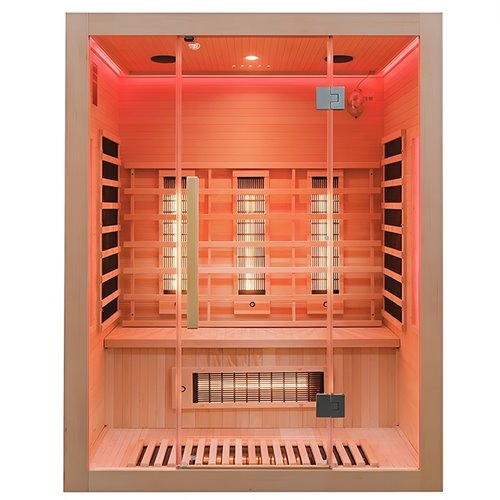 Sauna na podczerwień 4-osobowa 150x120 cm grzejniki kwarcowe i karbonowe Alta3 Infrared