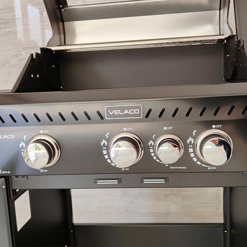 Grill gazowy ZEUS-B kolor czarny ruszt żeliwny moc 11,5 kW + pokrowiec + palnik boczny