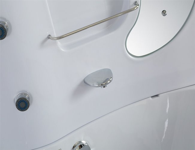 Duża wanno kabina Spa z hydromasażem + sauna parowa 155x155 cm MO-0543