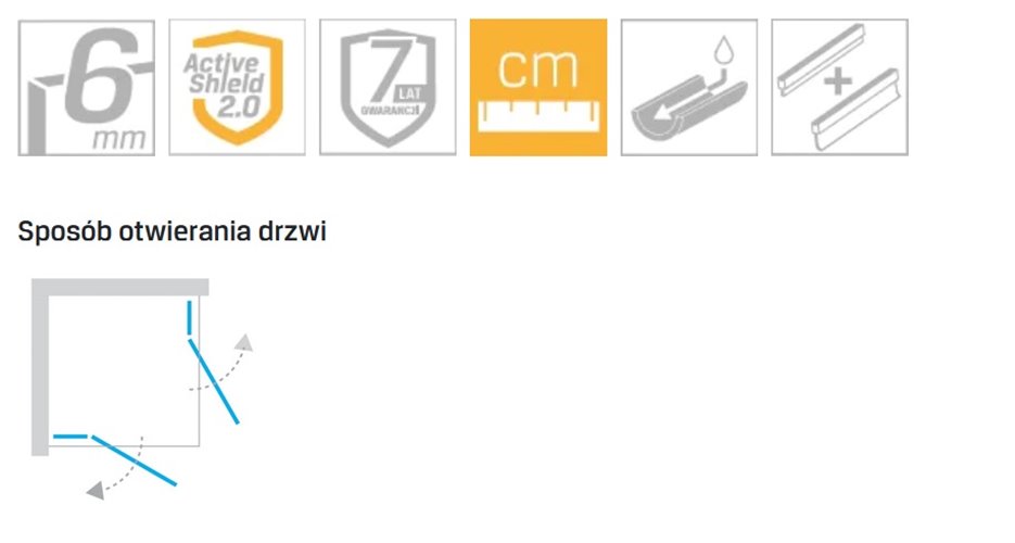 Kabina prysznicowa prostokątna 100x80 EXK-1238/EXK-1241 Reflexa New Trendy
