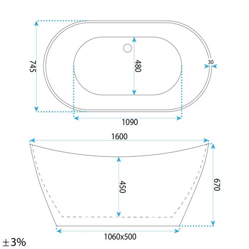 Wanna wolnostojąca 160 cm Ferrano Rea zdjęcie 13