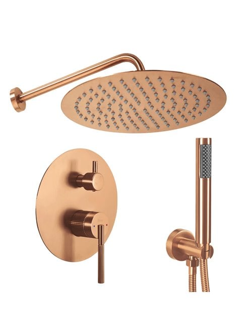 Zestaw prysznicowy podtynkowy box Argon Rea miedź szczotkowana