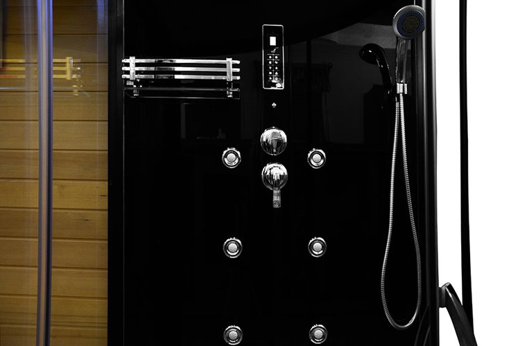 Sauno kabina prysznicowa czarna 180x110 cm MO-1751B LEWA TRIO