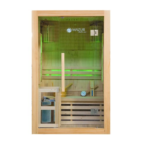 Sauna sucha fińska piec 3,5 KW Harvia BC35 + kamień solny 121X106X192CM MO-EA2S Mazur