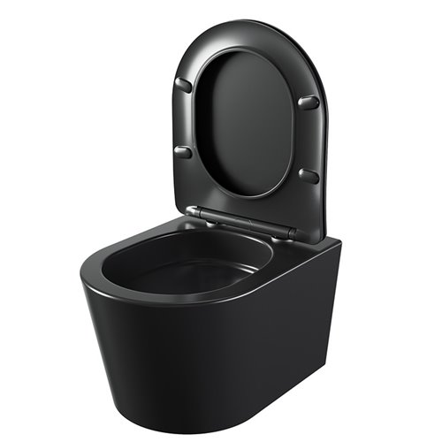 Czarna matowa miska wc wisząca Rimless Elite Tornado ELITE-MTB-03 Hydrosan