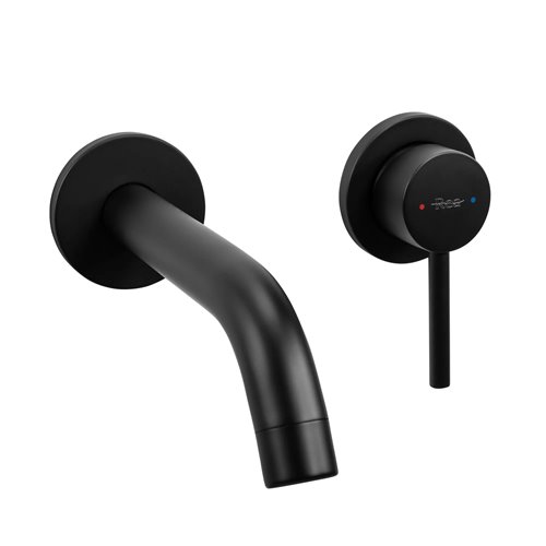 Czarna bateria umywalkowa podtynkowa Owen Rea