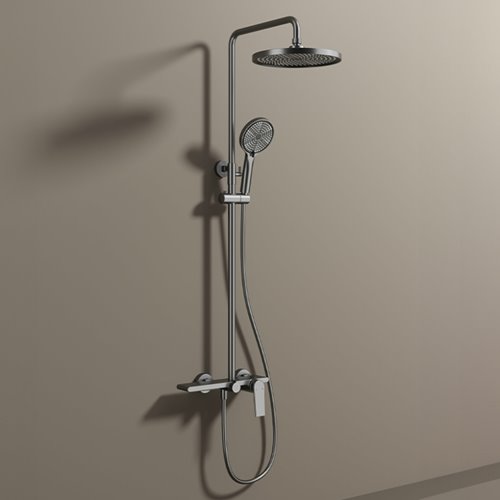 Zestaw prysznicowy deszczownica ze słuchawką AMANDA-GR-BR kolor szczotkowana stal