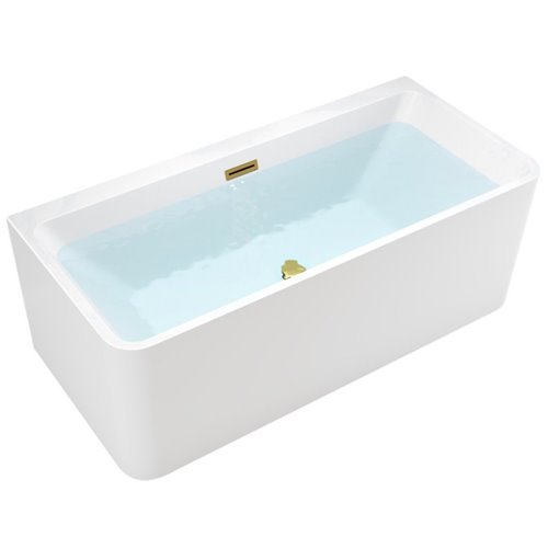 Wanna wolnostojąca złoty szczotkowany przelew oraz korek przyścienna 150 cm Sofia Hydrosan