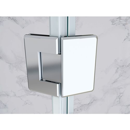 Chromowana kabina prysznicowa pięciokątna 80x80 drzwi uchylne KZ10A