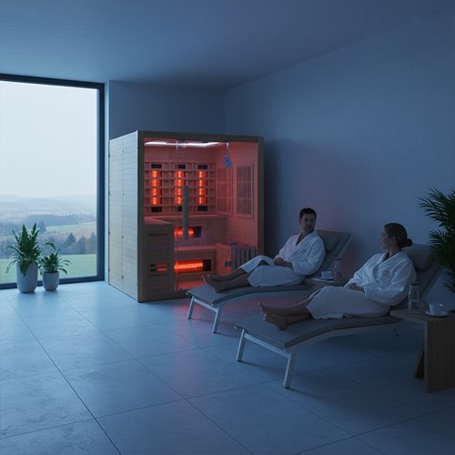 Sauna Combo na podczerwień + fińska 4-osobowa 160x160 cm Helsi3 6KW
