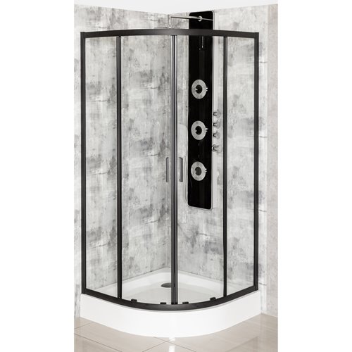 Kabina prysznicowa z niskim brodzikiem czarny profil 80x80 Aruba Kerra