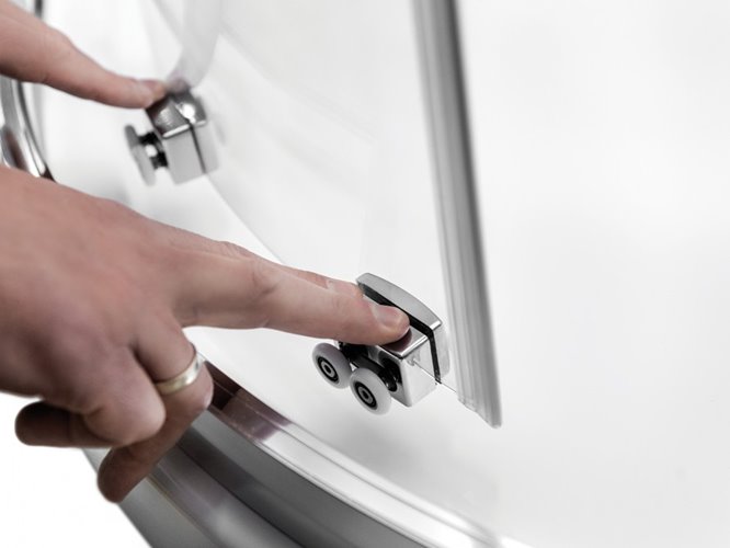 Kabina prysznicowa półokrągła 90x90 szkło grafitowe 185 cm Modern Besco