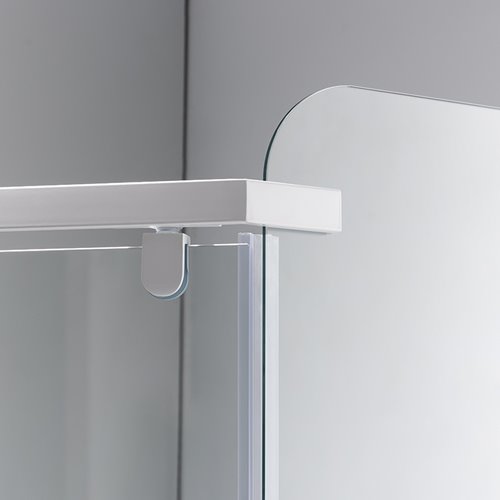 Biała kabina prysznicowa pięciokątna 80x80 drzwi uchylne KZ91A